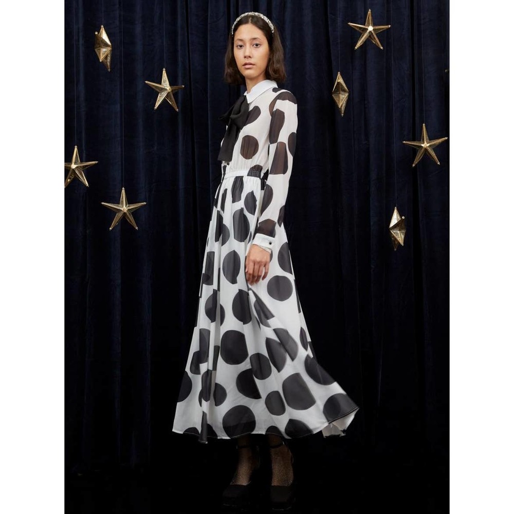 Sister Jane Polka Planet Maxi Dress in Black and White